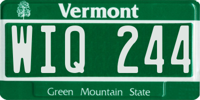 VT license plate WIQ244