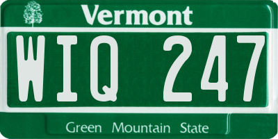 VT license plate WIQ247