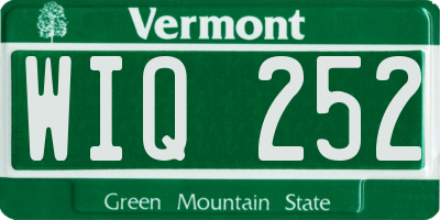 VT license plate WIQ252