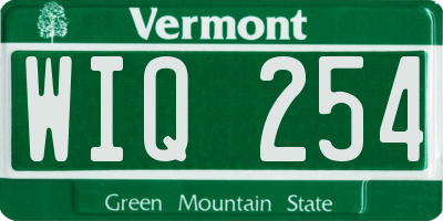 VT license plate WIQ254