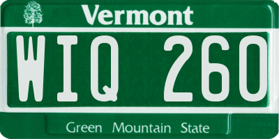 VT license plate WIQ260