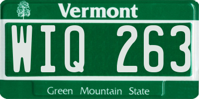 VT license plate WIQ263