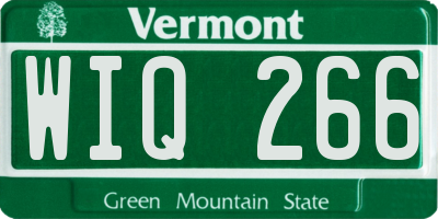 VT license plate WIQ266