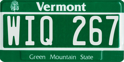 VT license plate WIQ267