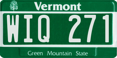 VT license plate WIQ271