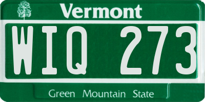 VT license plate WIQ273