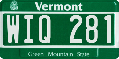 VT license plate WIQ281