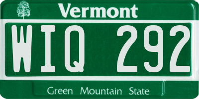 VT license plate WIQ292