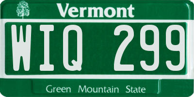 VT license plate WIQ299
