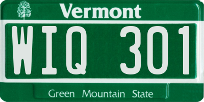 VT license plate WIQ301