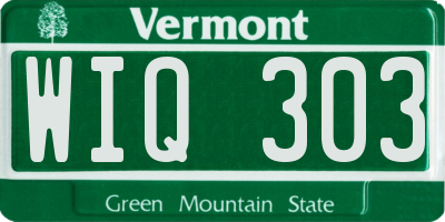 VT license plate WIQ303