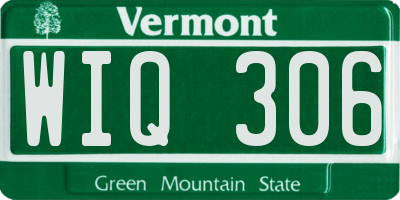 VT license plate WIQ306