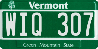 VT license plate WIQ307