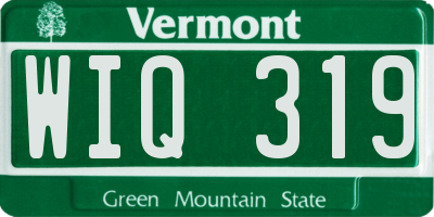 VT license plate WIQ319