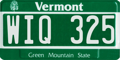 VT license plate WIQ325