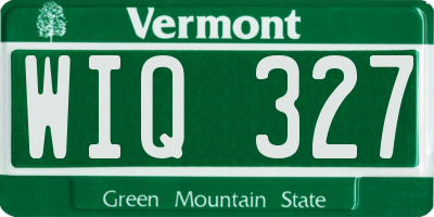 VT license plate WIQ327
