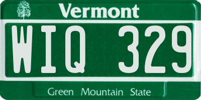 VT license plate WIQ329