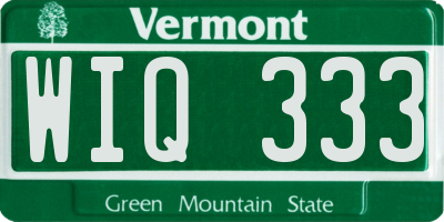 VT license plate WIQ333