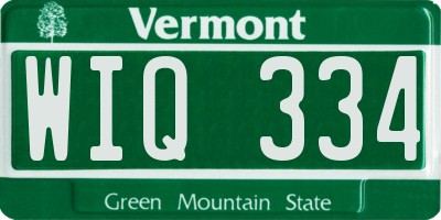 VT license plate WIQ334