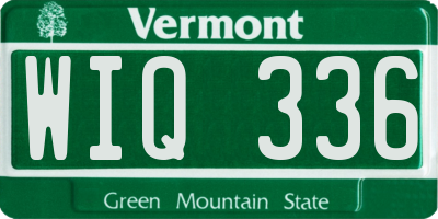 VT license plate WIQ336