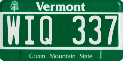 VT license plate WIQ337
