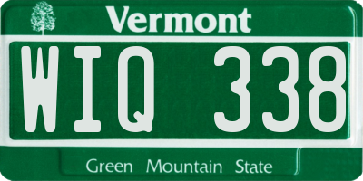 VT license plate WIQ338