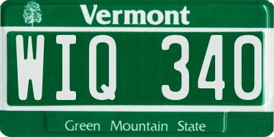VT license plate WIQ340