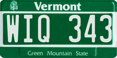 VT license plate WIQ343