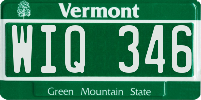 VT license plate WIQ346