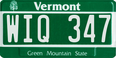 VT license plate WIQ347