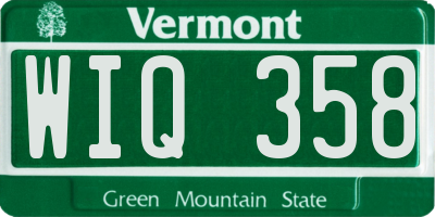 VT license plate WIQ358