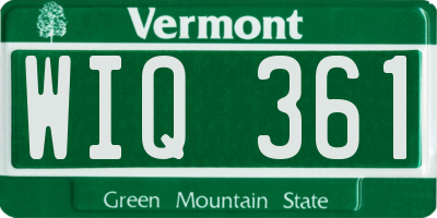 VT license plate WIQ361