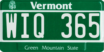 VT license plate WIQ365