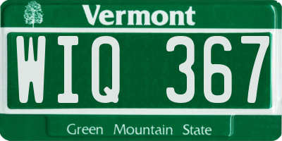 VT license plate WIQ367