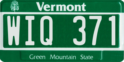 VT license plate WIQ371