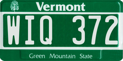 VT license plate WIQ372