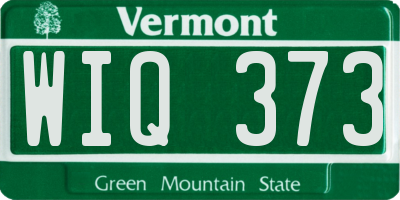 VT license plate WIQ373
