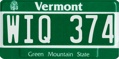 VT license plate WIQ374