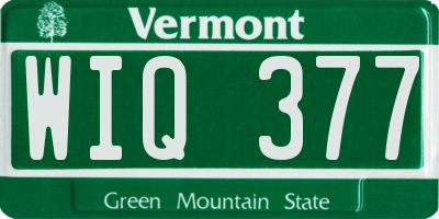 VT license plate WIQ377