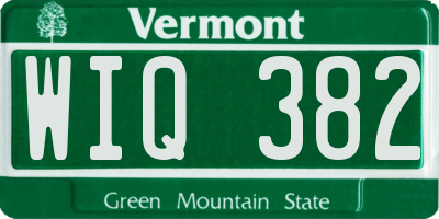 VT license plate WIQ382