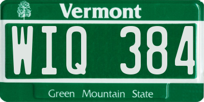 VT license plate WIQ384