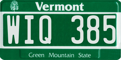 VT license plate WIQ385