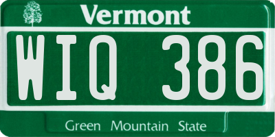 VT license plate WIQ386