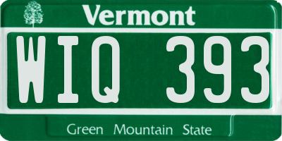VT license plate WIQ393