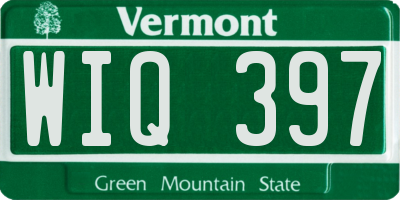 VT license plate WIQ397