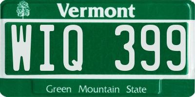 VT license plate WIQ399