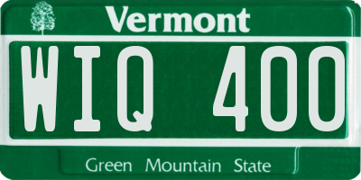 VT license plate WIQ400