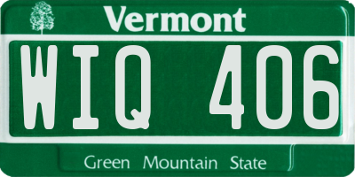 VT license plate WIQ406