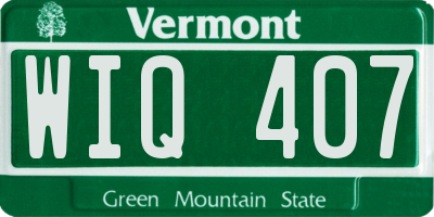 VT license plate WIQ407