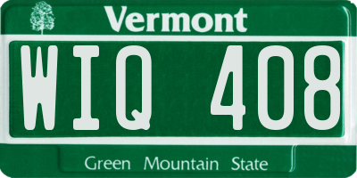 VT license plate WIQ408